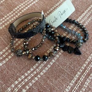 Charlie Paige 5 piece Black and Blue Bracelet Collection